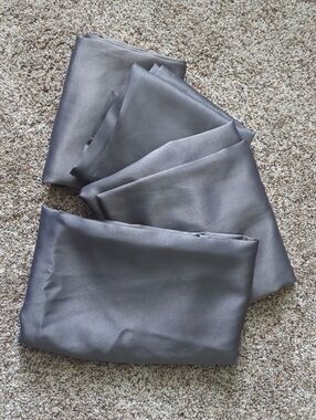 Set Of 4 Panels Satin Blend Curtains